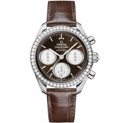 Omega Speedmaster Date 38 Stainless Steel - Diamond / Brown 324.18.38.50.63.001 (32418385063001)